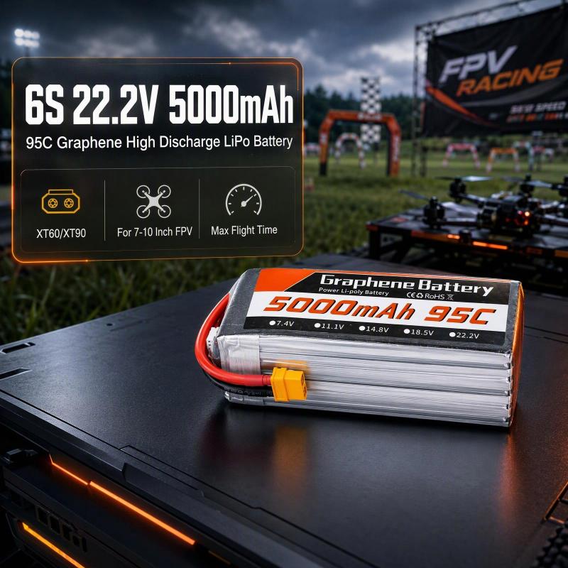 6S Lipo Battery 22.2V 5000Mah - Batería LiPo de grafeno 6S 22,2