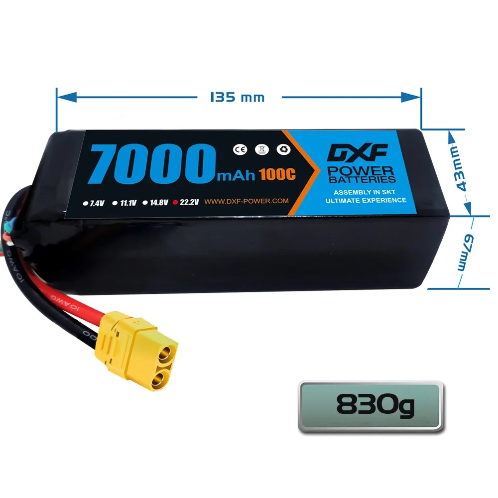 Batería Lipo DXF 6S 22,2 V 700 - 6S Lipo Battery 22.2V 5000Mah reseña y precio