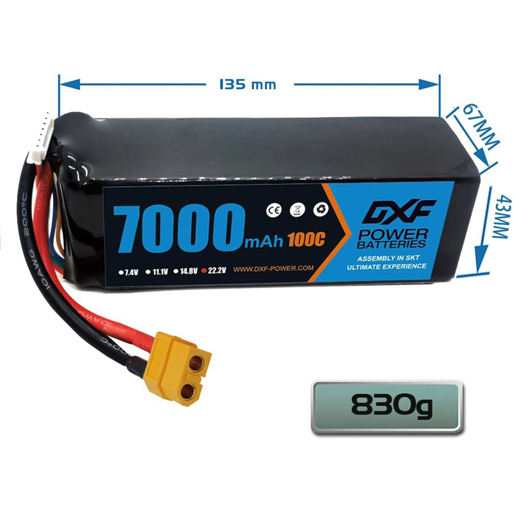 Batería de grafeno DXF 6S Lipo - 6S Lipo Battery 22.2V 5000Mah reseña y precio