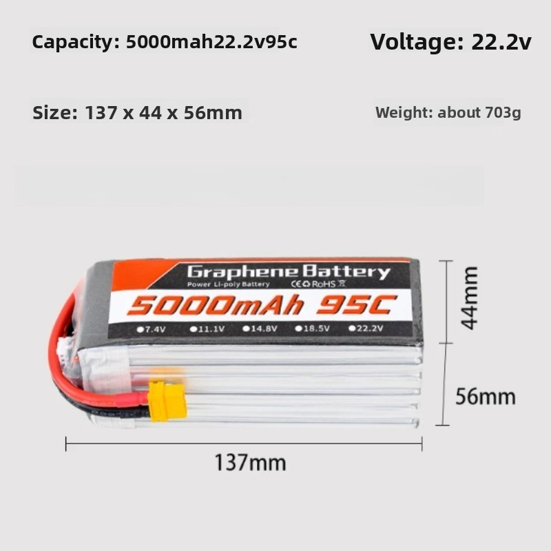 Batería de Litio de Grafeno de - 6S Lipo Battery 22.2V 5000Mah reseña y precio